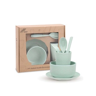 Wheat Straw Dinnerware Set Blue