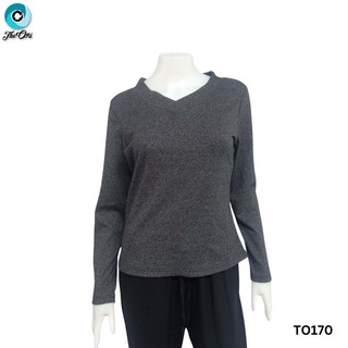 The Ori Women Long Sleeve Top Gray TO126A Large