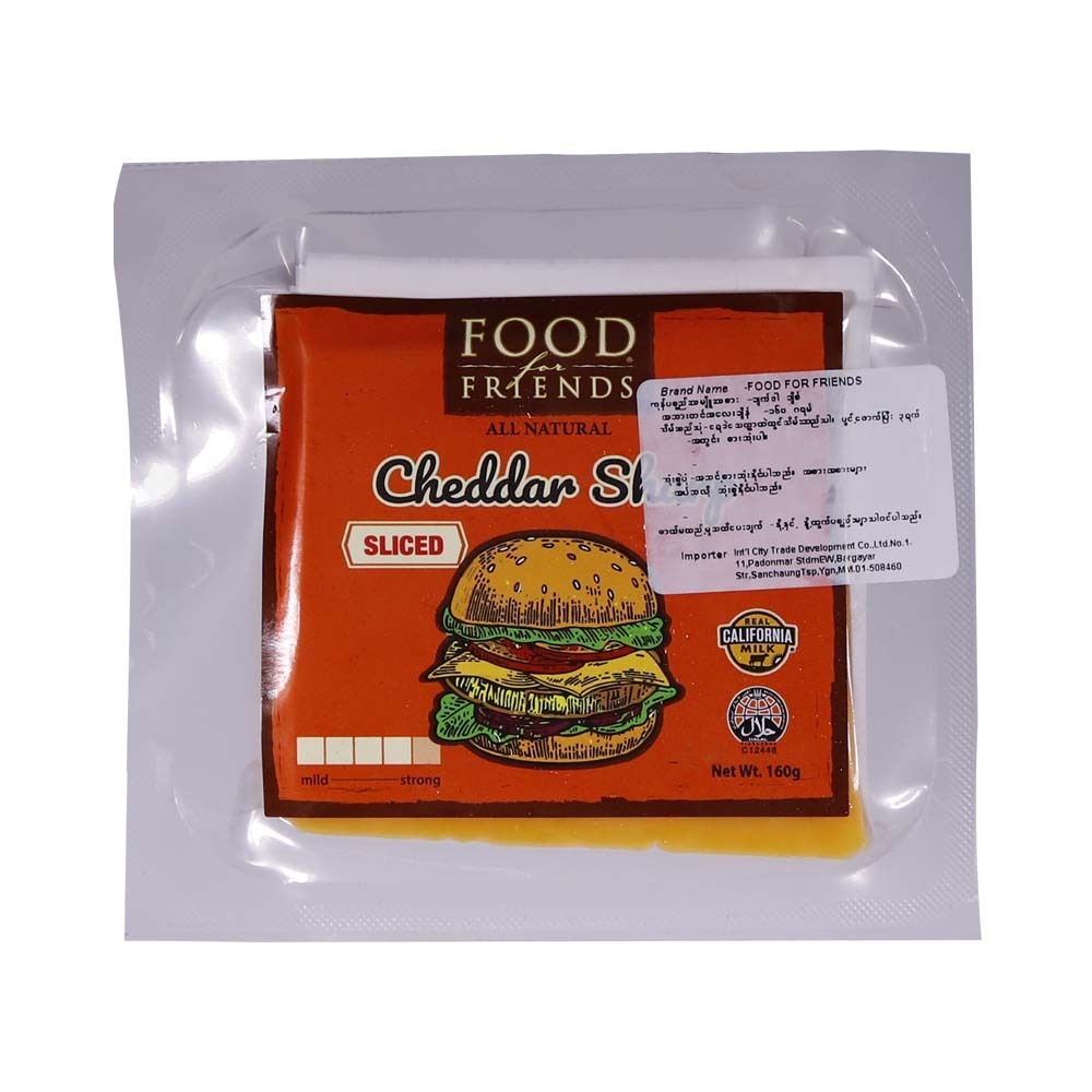 Food For Friends Cheddar Sharp Sliced 160G
