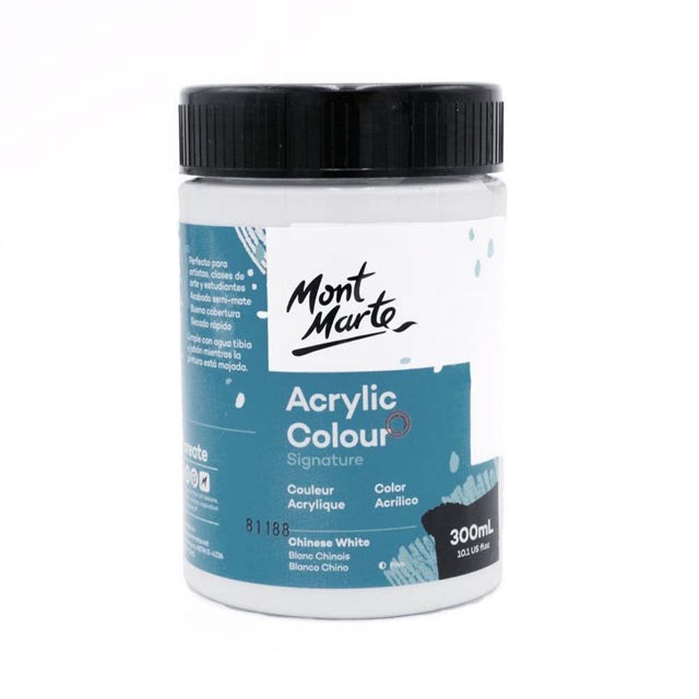Mont Marte Acrylic Colour 300ML - Titanium White