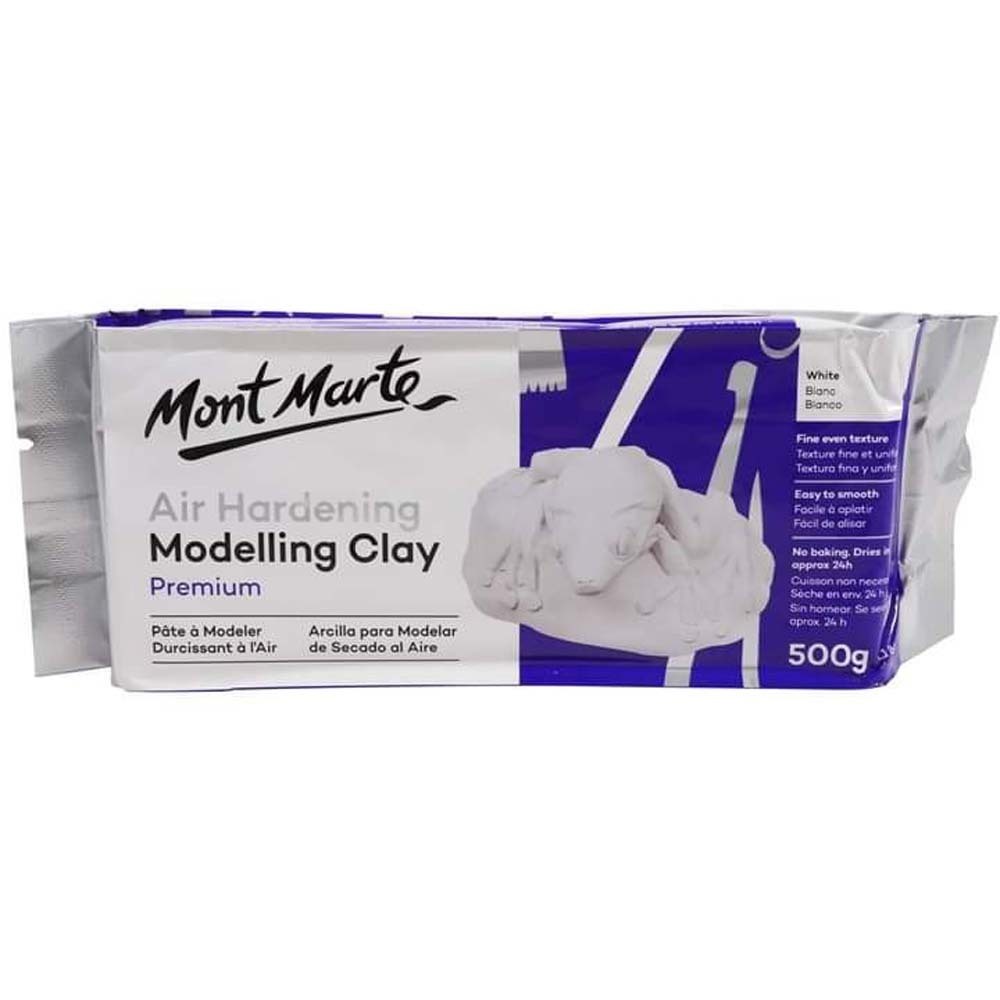 Mont Marte Air Hardening Modelling Clay - White 500G