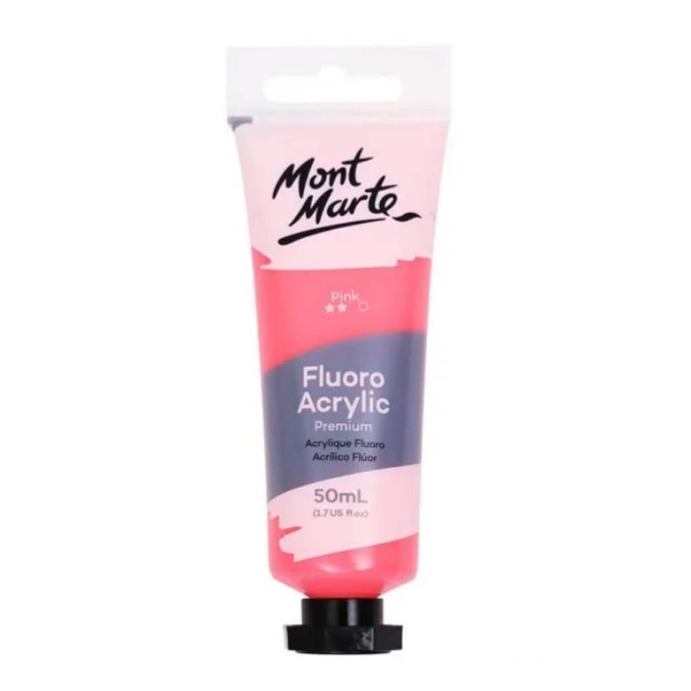 Mont Marte Fluoro Acrylic Paint Premium 50ML Pink