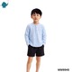 Max & Mia Kid Boy Cotton Puff Long Sleeve Shirt MM9945 Light Blue L (7/8yrs)