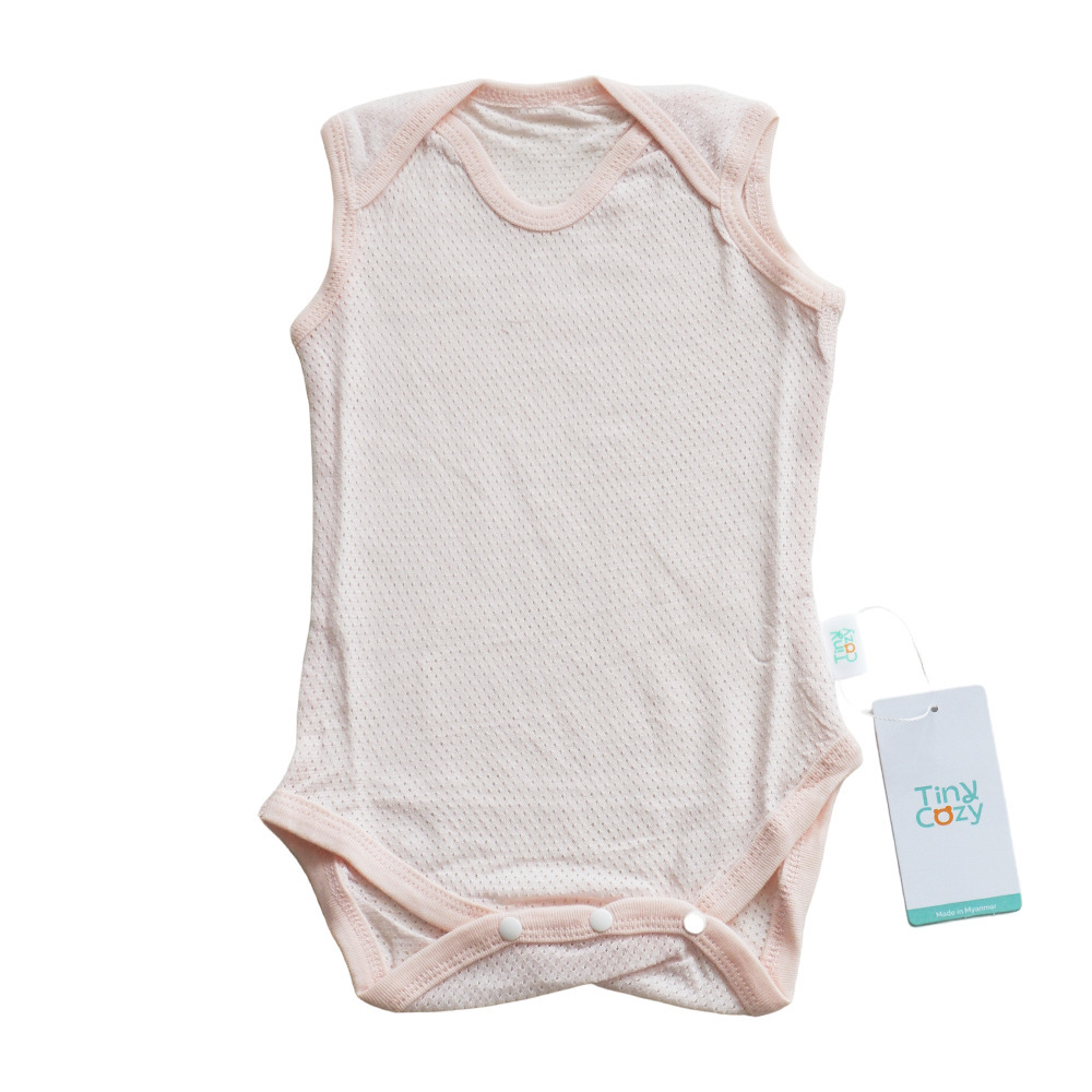 Tiny Cozy Airy Cotton Body Suite (Sleeveless) TC20112M Pink