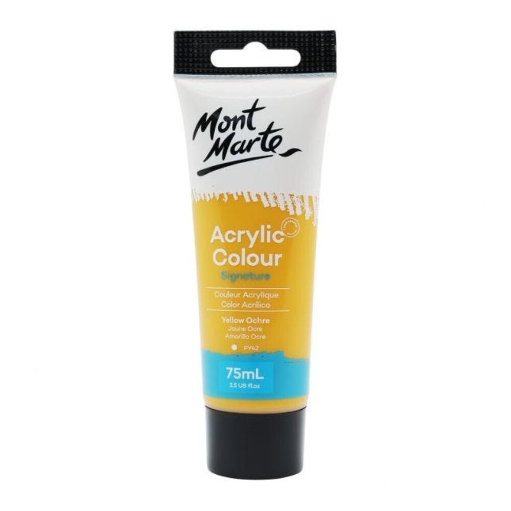 Mont Marte Studio Acrylic Colour Paint 75ML Yellow Ochre