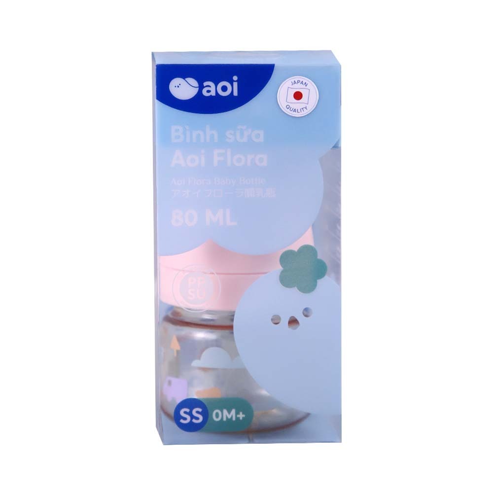 Inochi Aoi Feeding Bottle Wide Neck Flora 80ML