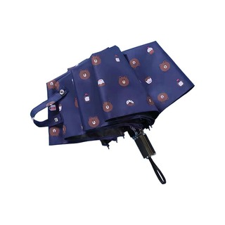 Automatic 3 Fold Teddy Printed Umbrella Blue