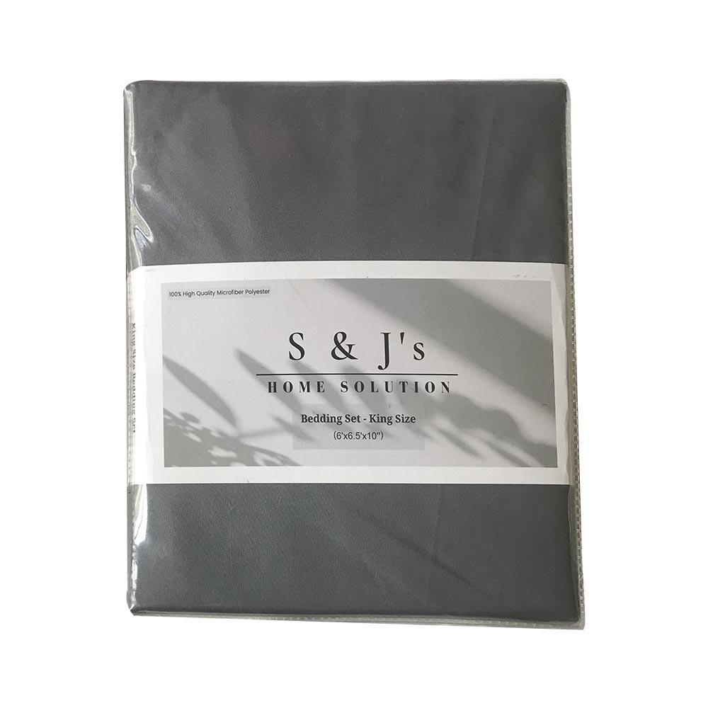 S&J Double Bed Sheet Dark Grey SJ-01-35