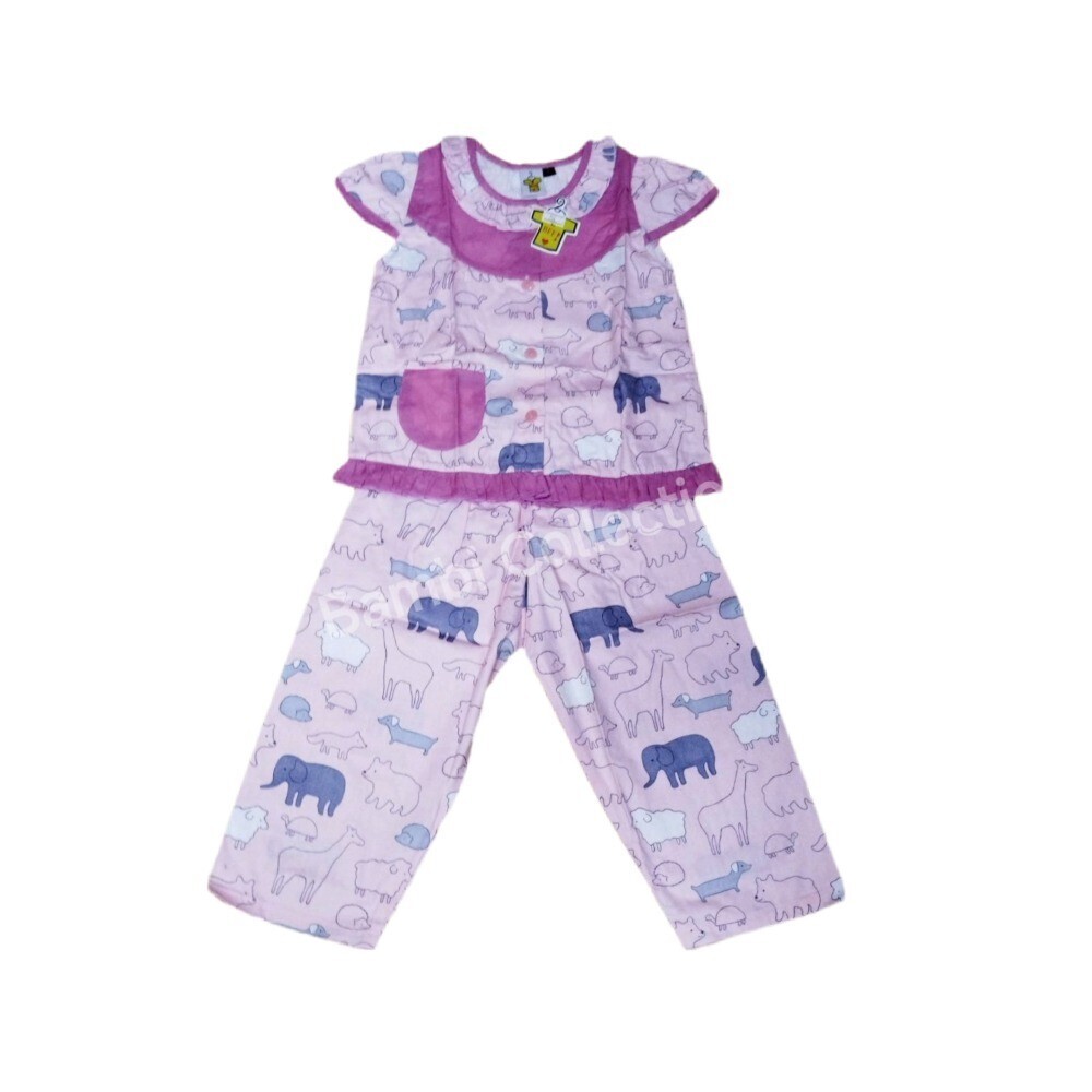 Bambi Baby Night Wear Silk Cotton One Set BAMBI_BABY05_4 Pink (5 Years)