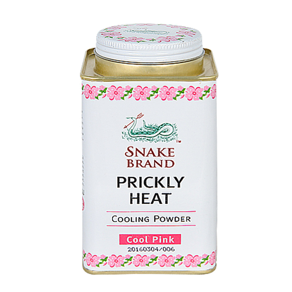 Snake Brand Cool Pink Prickly Heat Cooling Powder 150G