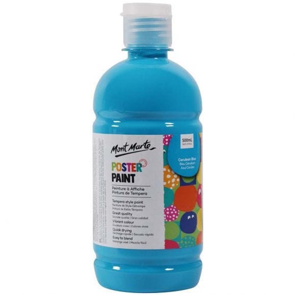 Mont Marte Poster Paint 500ML - Cerulean Blue