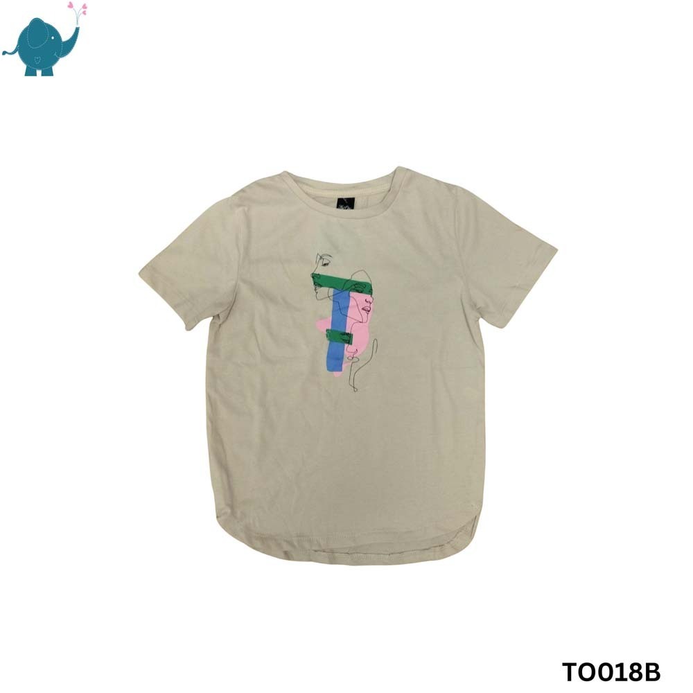 Max & Mia Unisex Printed T-Shirt TO018B Cream (7-8 Years)
