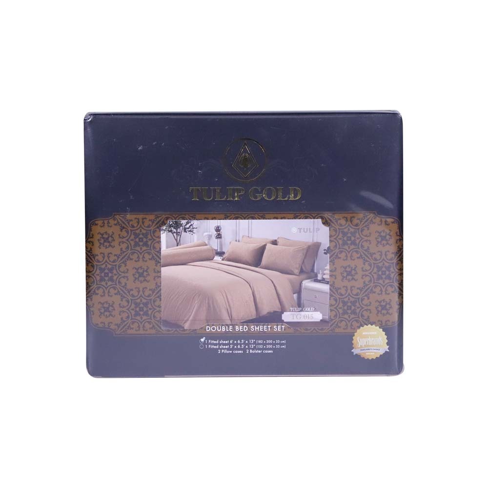 Tulip Gold Bed Sheet 5PCS 6x6.5ftx13in TG015(Fit)