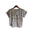 Kudos Floral Chiffon Woman Blouse White B-007 Large