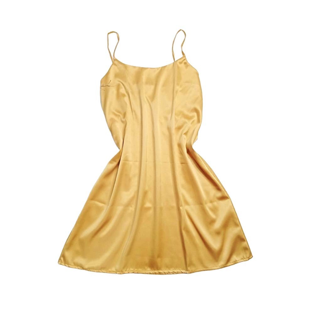 Bambi Lady Silk Night Dress Gold AA0031 Small