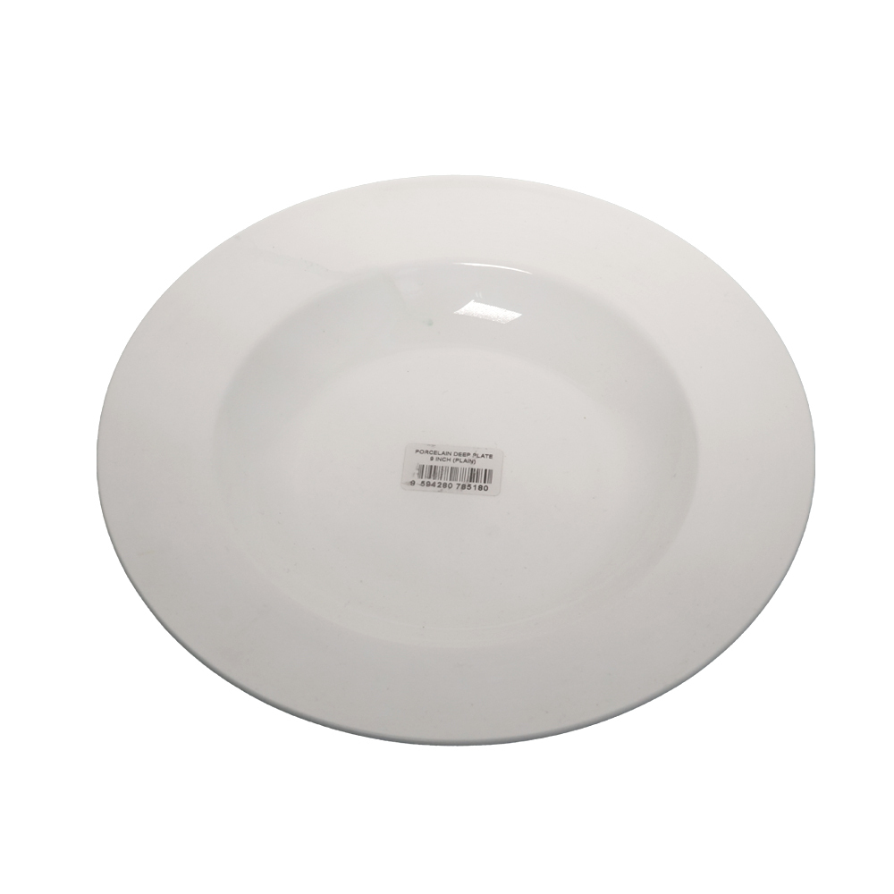 Porcelain Deep Plate 9IN (Plain)