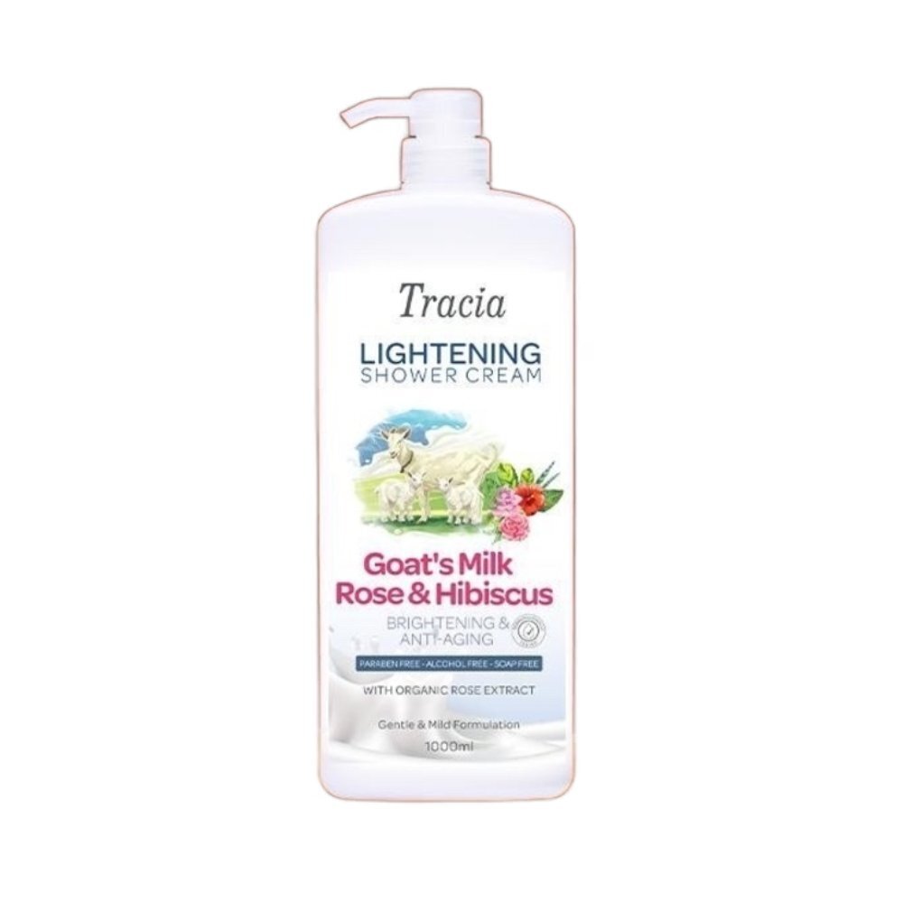 Tracia Goat's Milk Rose & Hibiscus Lightening Shower Cream 1000ML