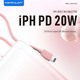 Konfulon A36Q (10000mAh Fast Charging 22.5W Built-in Cable Power Bank) + Lightning Cable Pink