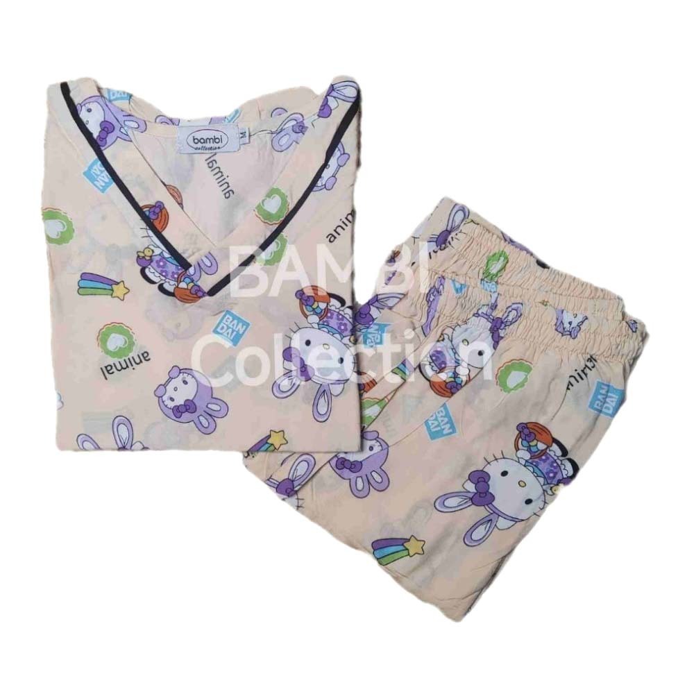 Bambi Women Spant One Set Nightwear Cream AA0038 Medium
