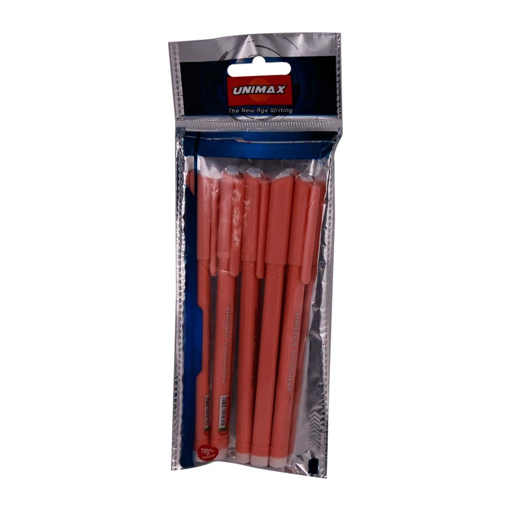 Unimax Tritron Ball Pen 0.5 5PCS Red