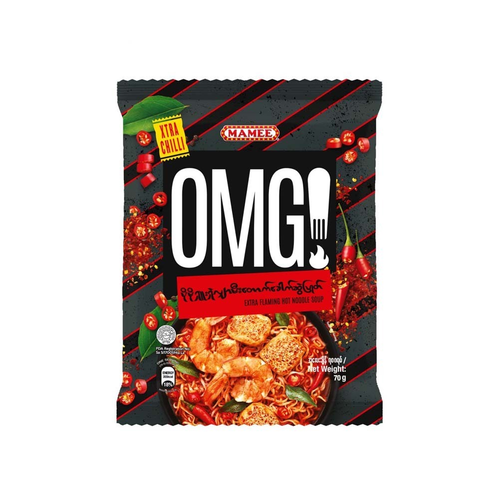 Mamee OMG Instant Extra Flaming Hot Noodle Soup 70G