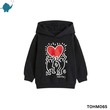 Max & Mia Kid Unisex Hoodie TOHM065 Black & White (XS)