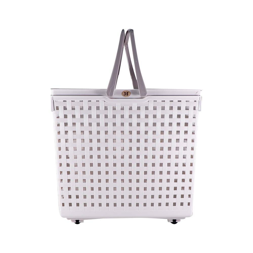 Jcj Laundry Basket Handle&Wheel 45X35X41CM No-4213