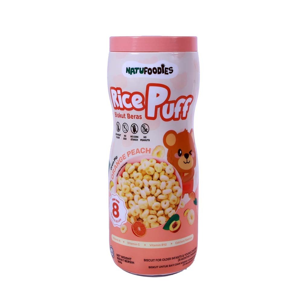 Natufoodies Rice Puff Orange Peach 60G (8M+)