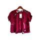 Kudos Floral Chiffon Woman Blouse Magenta Pink B-007 Small