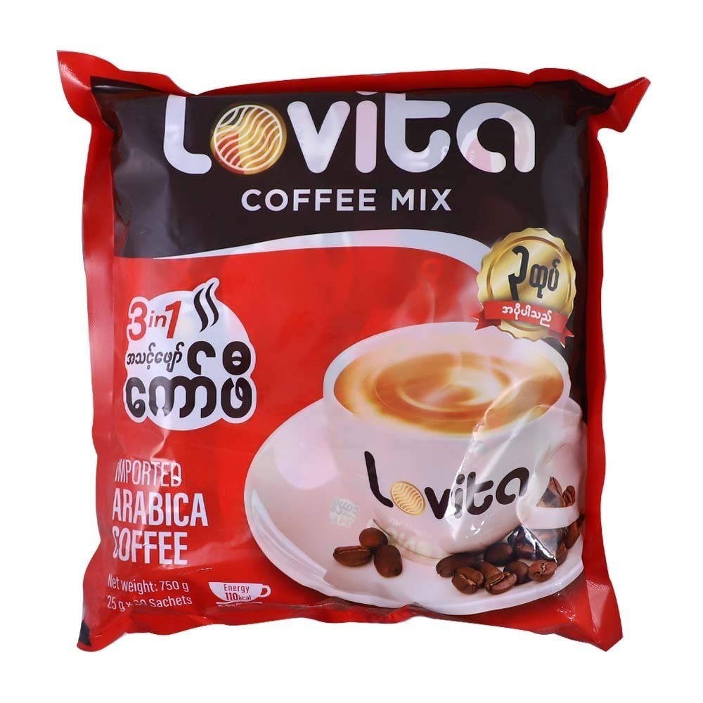 Lovita 3 in 1 Instant Arabica Coffee Mix 750G 30Sachets