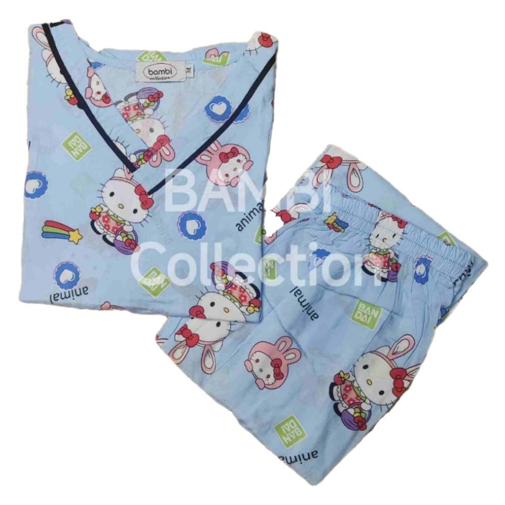 Bambi Women Spant One Set Nightwear Blue AA0038 XL