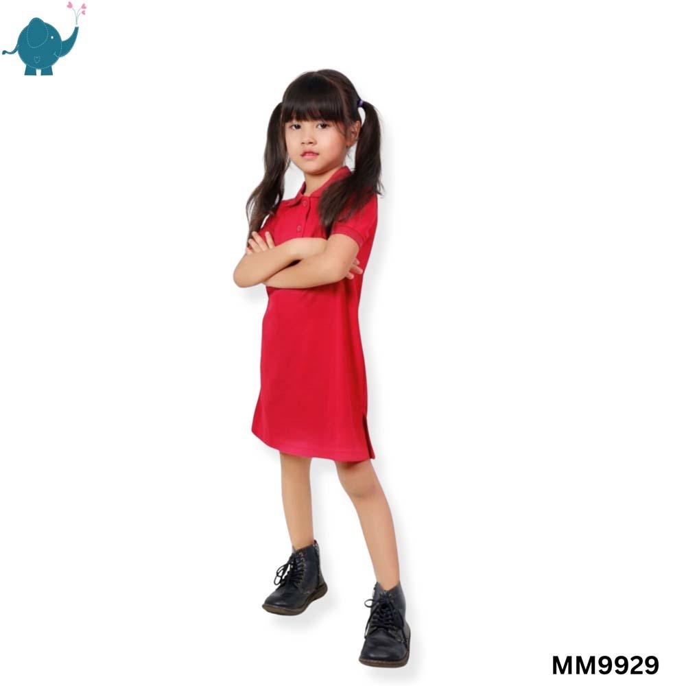 Max & Mia Kids Girl Polo Dress MM9929 Red Medium