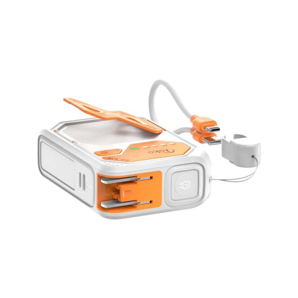 Konfulon J-42 (10000mAh Fast Charging 22.5W Built-in Cable/Wireless Power Bank) Orange