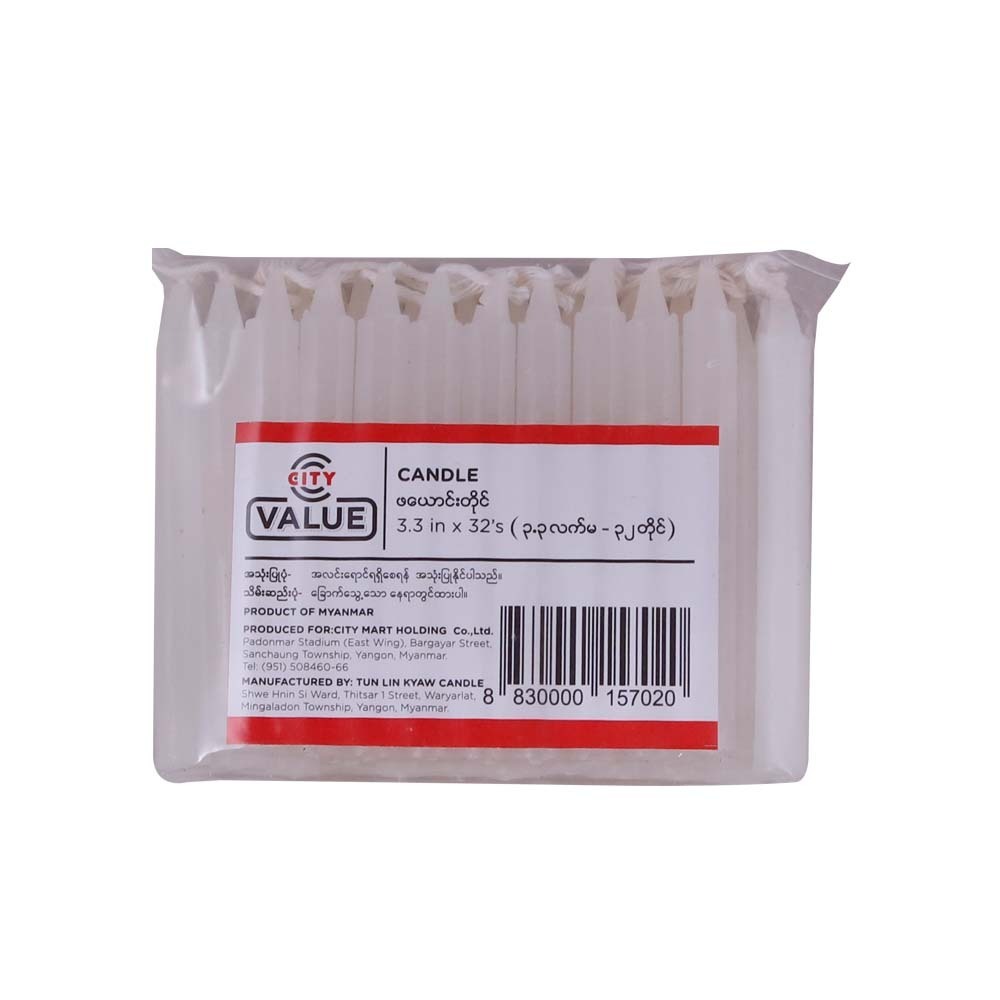 City Value Candle 3.3in 32PCS