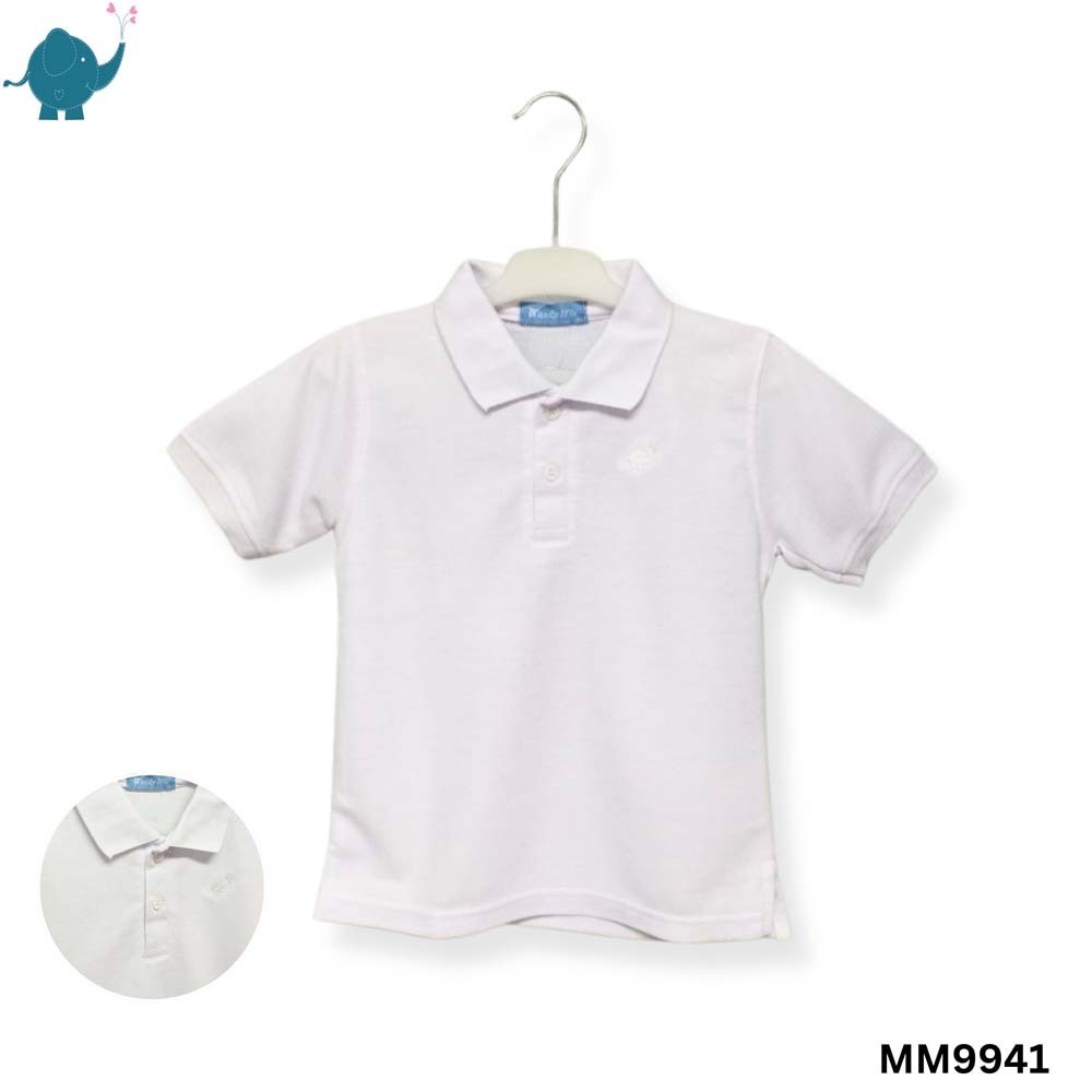 Max & Mia Kid White Polo Shirt MM9941 White Medium