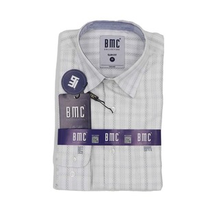 BMC Men Slimfit Shirt Long Sleeve 1330078 Gray XXL