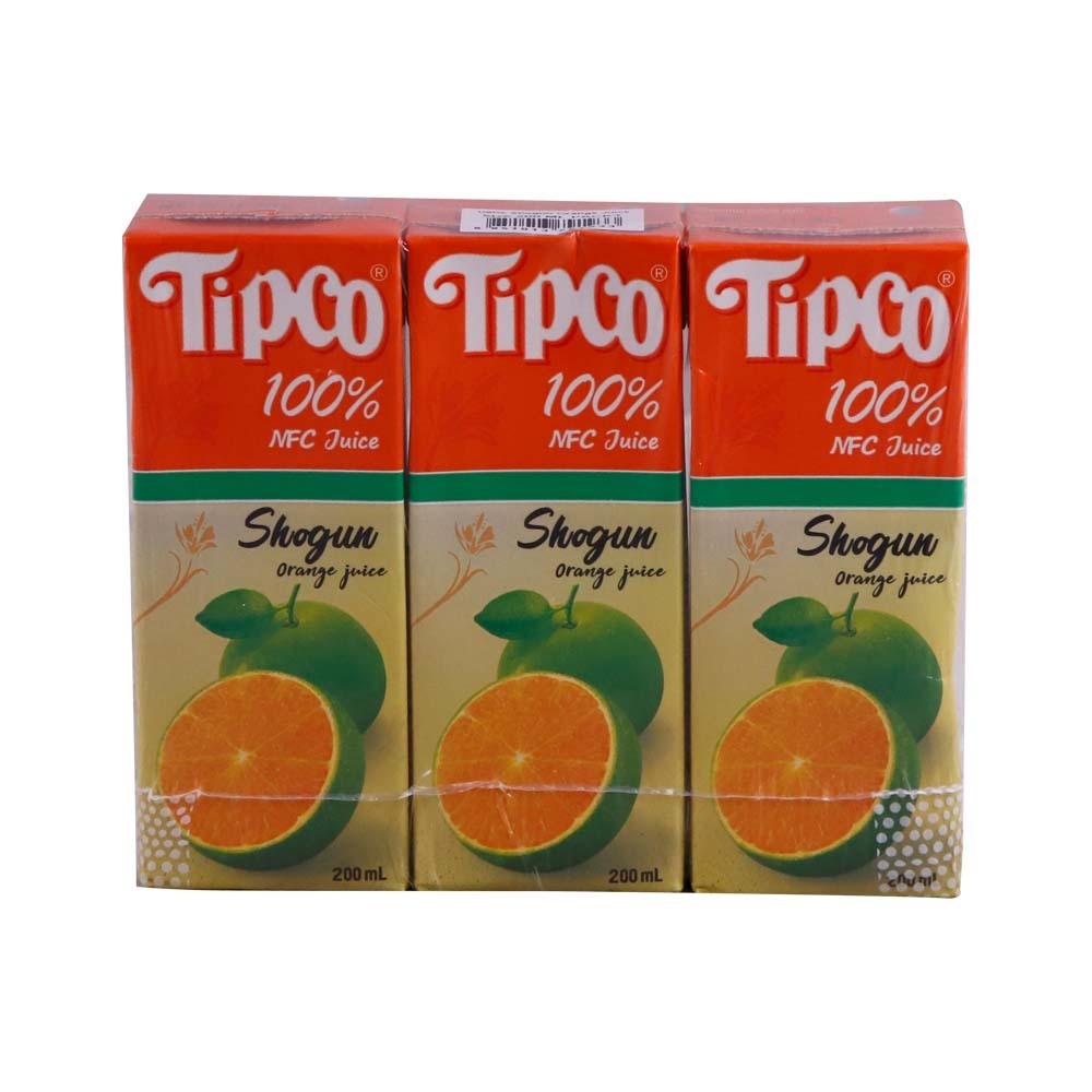 Tipco 100% Fruit Juice Shogun Orange 200MLx3PCS