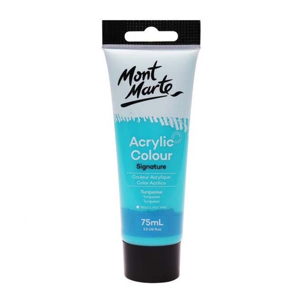 Mont Marte Studio Acrylic Colour Paint 75ML Turquoise