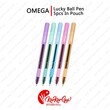 Omega Lucky Ball Pen with Gripper 0.7mm (5PCS in Pouch)