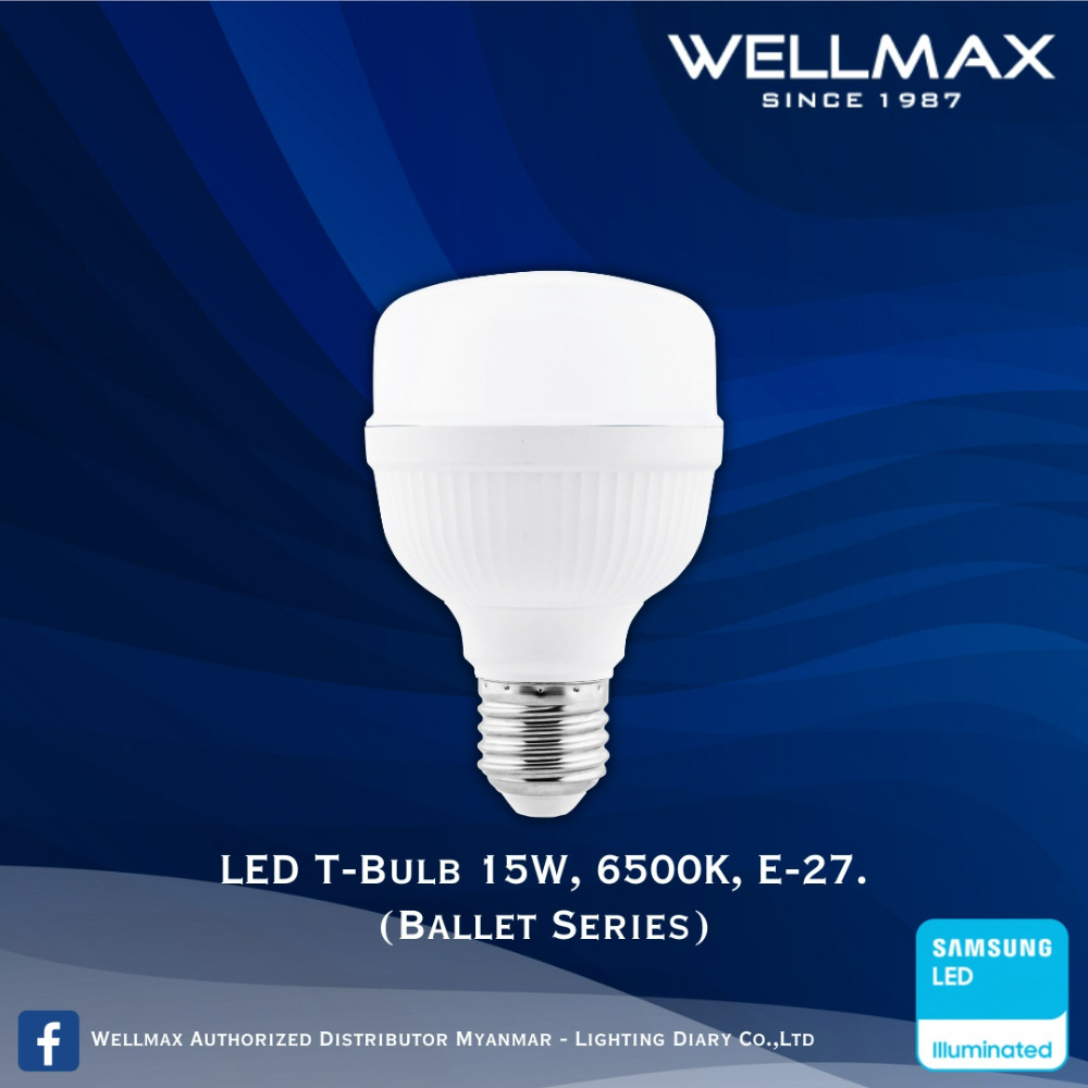 Wellmax Ballet Series LED T Bulb E27 6500K 15W L-BL-0600