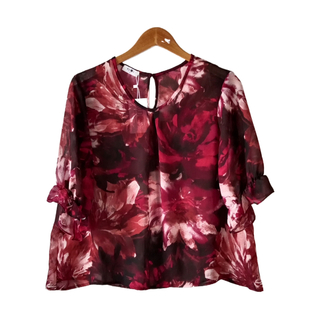 Kudos Floral Chiffon Blouse Pastel Green B-003-PG XL
