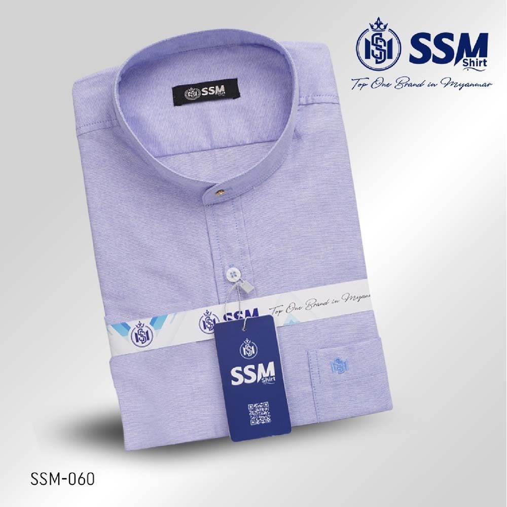 Madarin Collar Shirt Short Sleeve XL (Purplish Blue) SSM-O-P-S-060