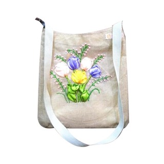 90s Belle Jute But Cute Shoulder Bag Rounder Purple Code No.048