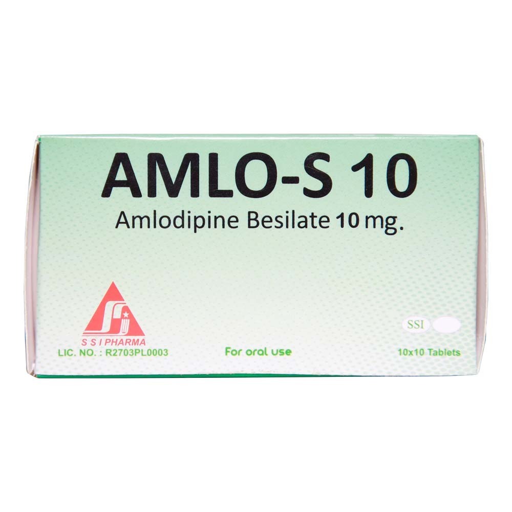 Amlo-S 10 Amlodipine Besilate 10MG 10PCS x 10