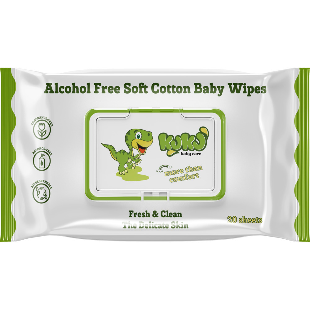 Ku Ku Baby Wipes Small Pack 20Sheets