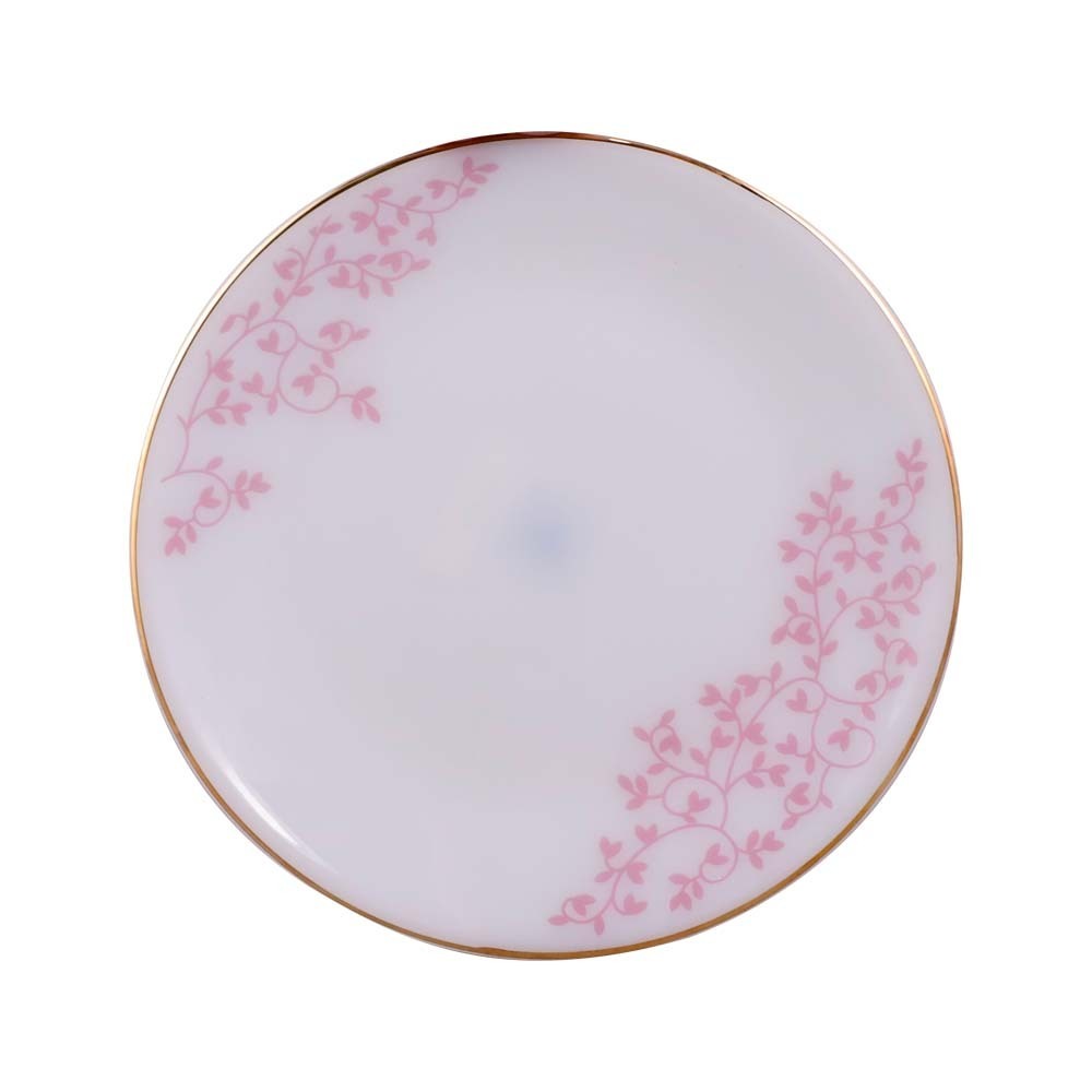 MP Pink Leaves Cake Plate 7IN No.541