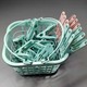 Clothing Portable Clip with Clip Basket 30PCS Green