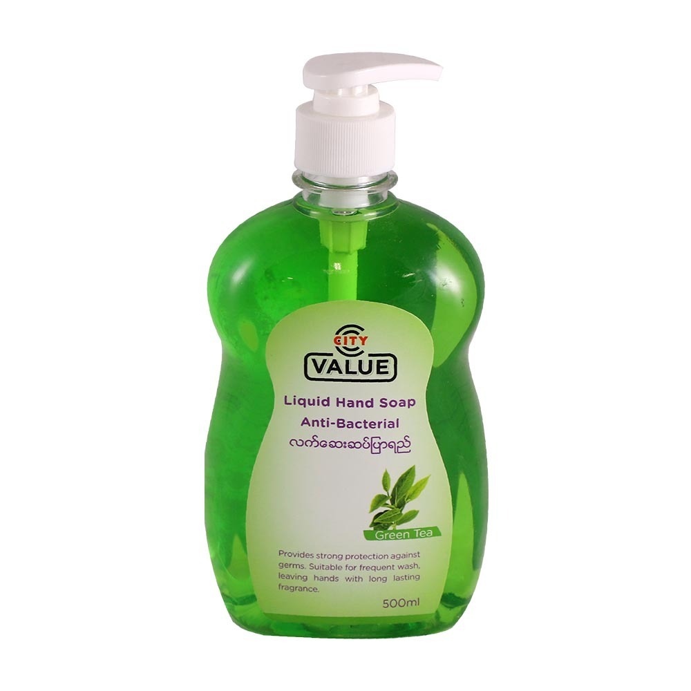 City Value Green Tea Anti-Bacterial Liquid Hand Soap 500ML