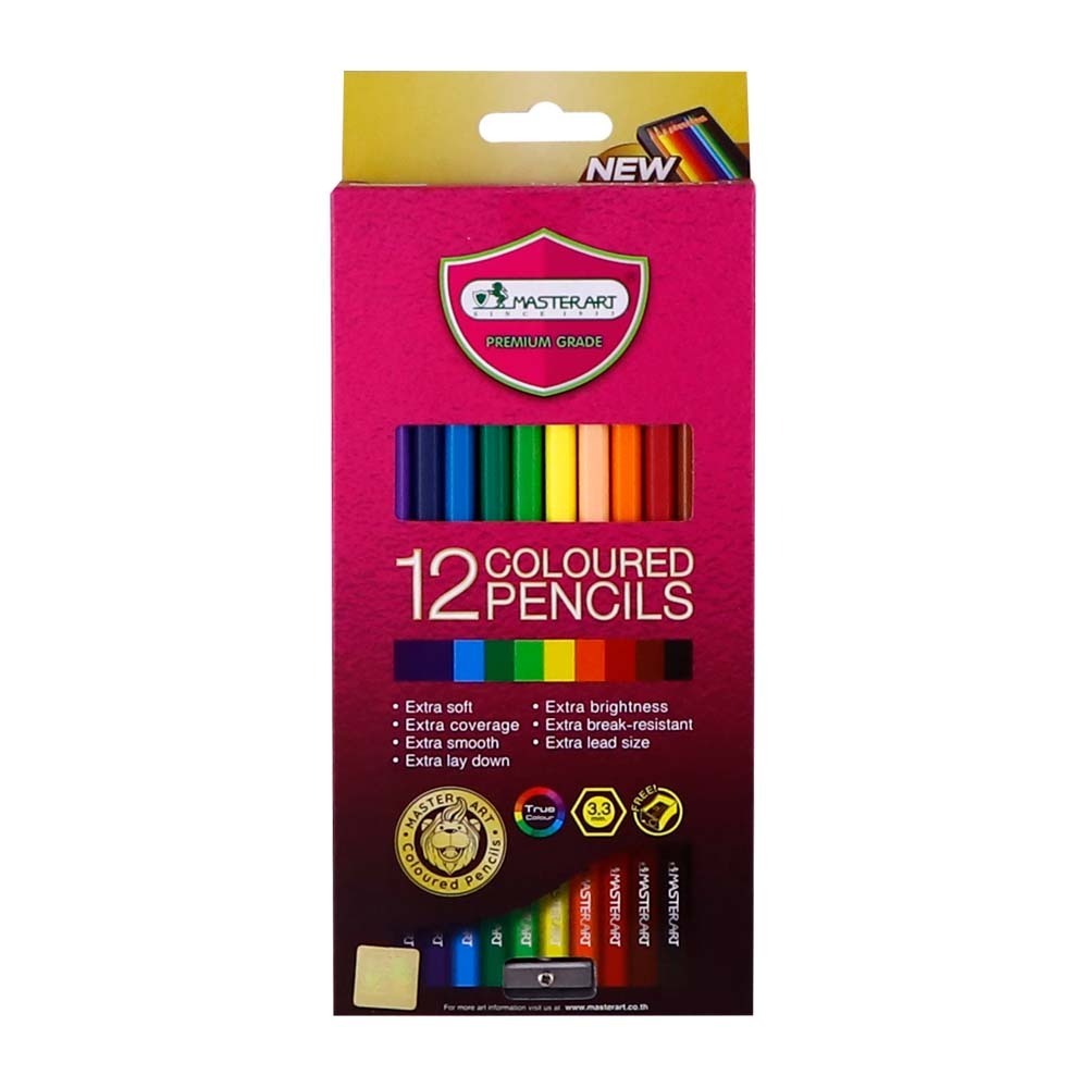 Master Art Colour Pencils 3.3mm 12PCS Large